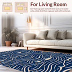 Coastal Fish Wave Pattern Design Rug