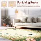 Whimsical Butterflies and Floral Garden Design Rug