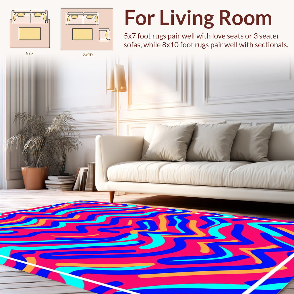 Bold Wavy Abstract Stripes Rug