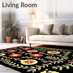 Red Yellow Christmas Bauble Garland Rug