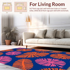 Bright Orange Pink Floral Rays Rug
