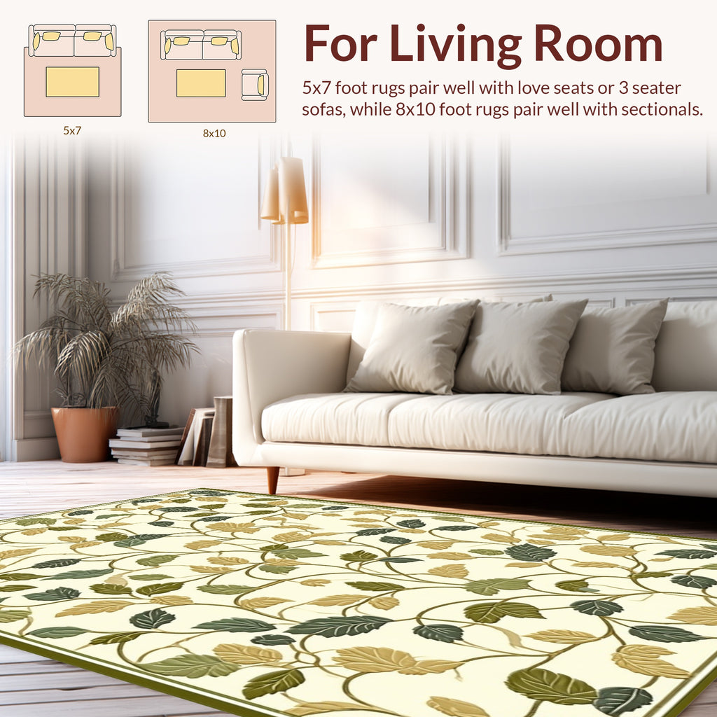 Vines and Leaf Pattern Rug