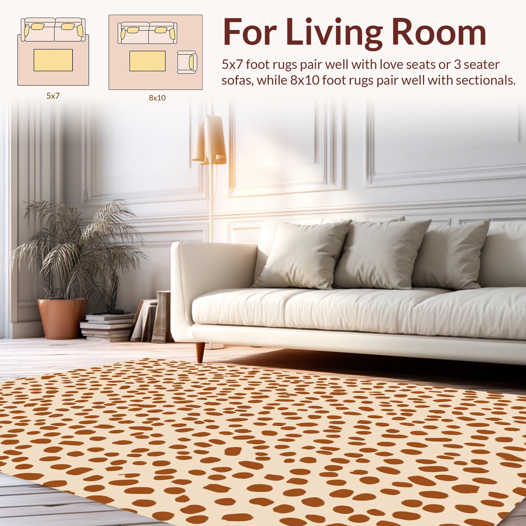 Neutral Speckle Spot Pattern Rug