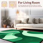 Striking Emerald Swirl Pattern Rug