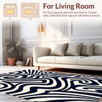 Abstract Swirl And Stripe Design Rug