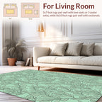 Enchanting Vine Patterned Green Rug