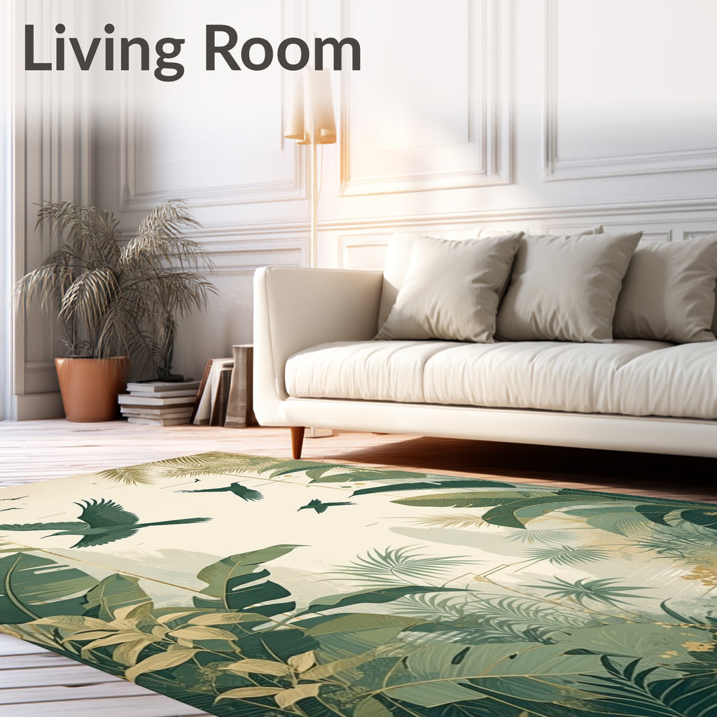 Tropical Bird Chinoiserie Foliage Rug