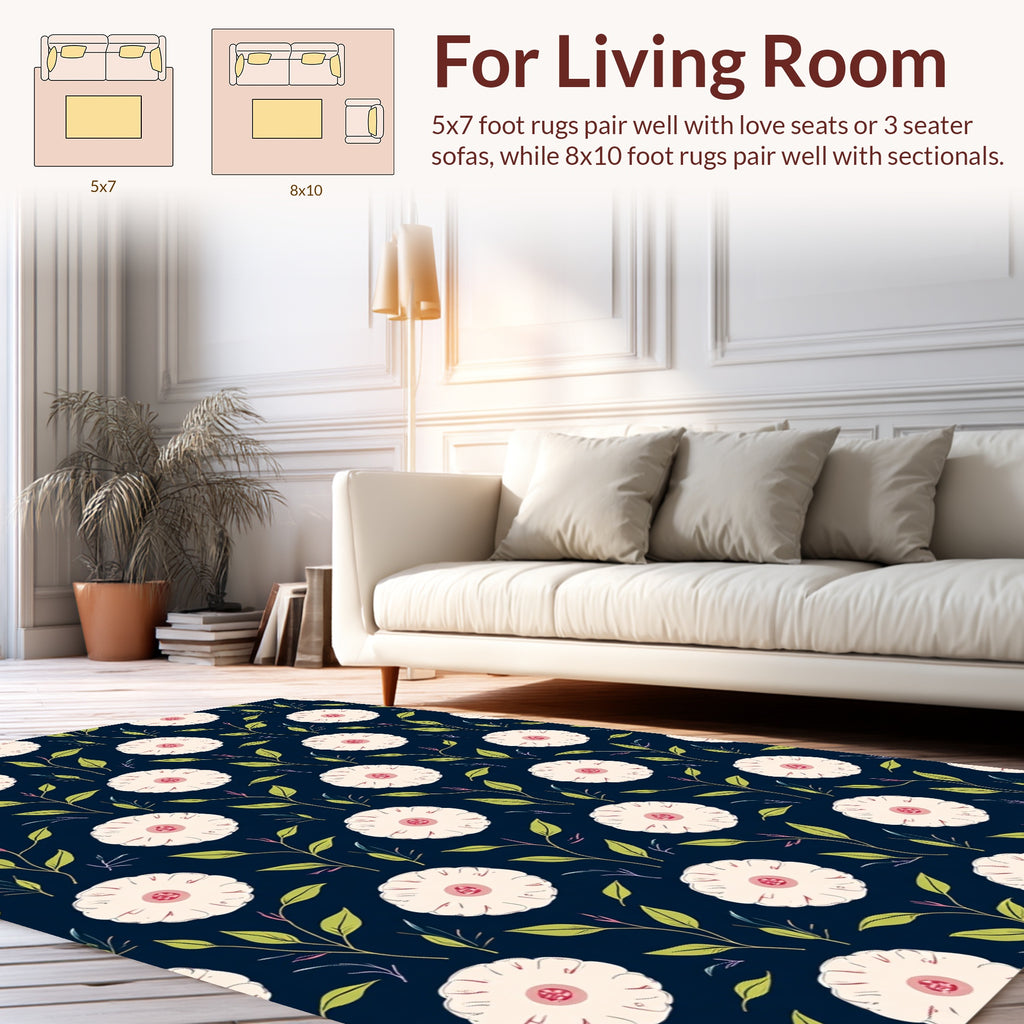 Pale Floral Branch Design Rug