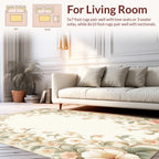Pastel Floral Vines Scroll Pattern Rug