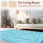 Abstract Blue Swirl Topography Pattern Rug