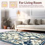 Vineyard Botanical Cream Navy Rug