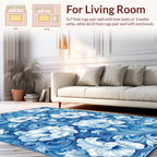 Intricate Floral Pattern Blue Rug