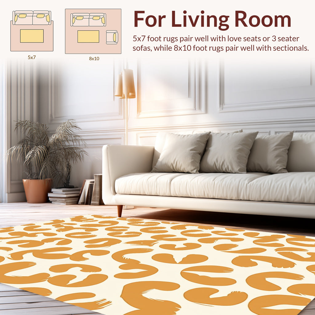 Abstract Animal Print Brushstroke Rug