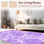 Purple Botanical Outline Pattern Rug