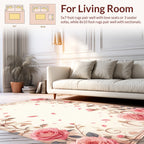 Pink Rose Vine Border Rug