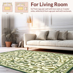 Nature Inspired Green Vine Pattern Rug