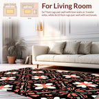 Coral And Ivory Floral Medallion Design Rug