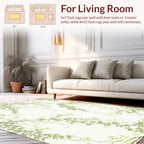 Elegant Green Willow Branch Pattern Rug
