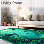Oceanic Sea Turtle Tranquil Scene Rug
