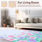 Pastel Floral Meadow Pattern Rug