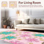 Retro Swirly Floral Pattern Rug