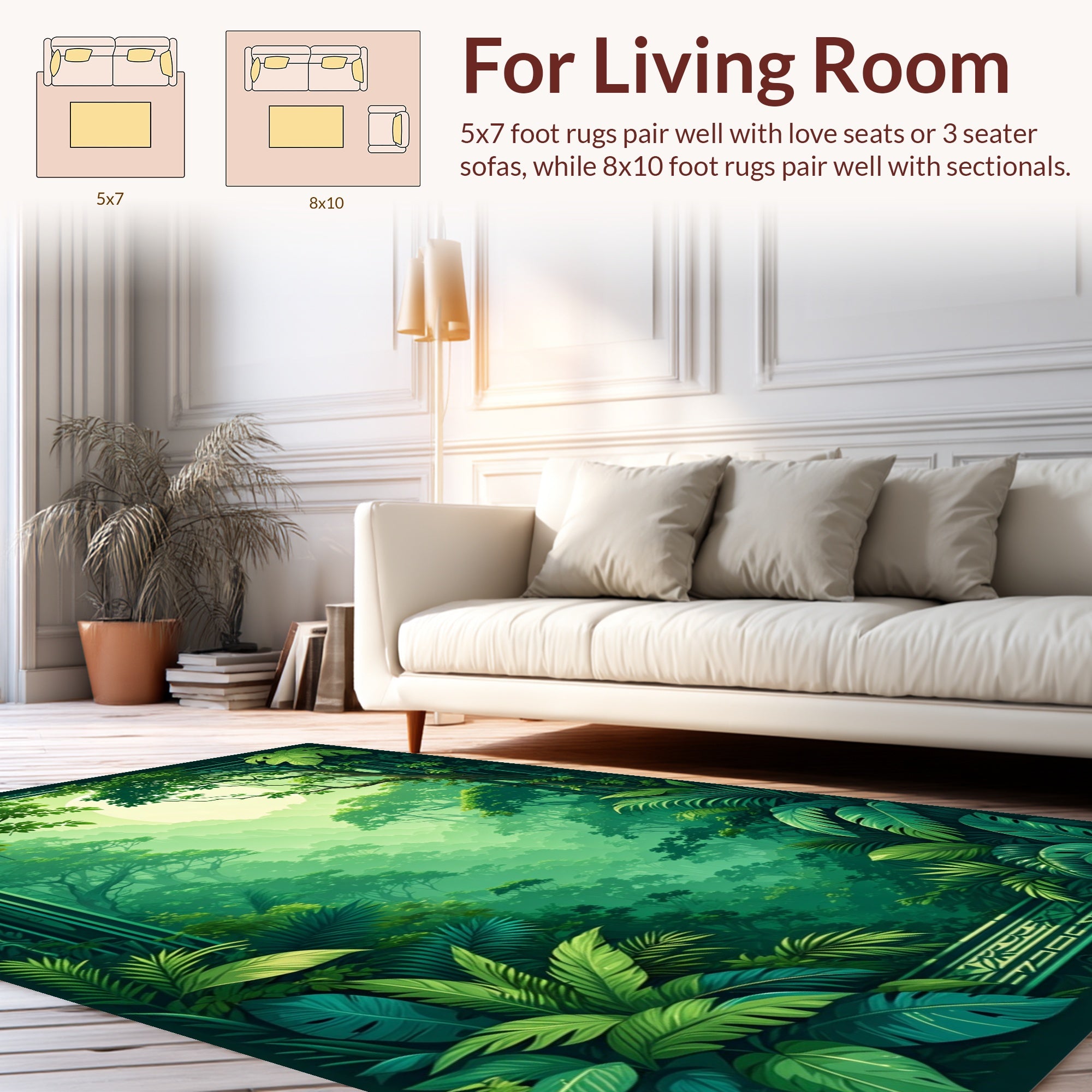 Lush Tropical Forest Vista Rug