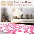 Whimsical Roses Dots Print Rug