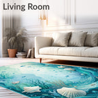 Oceanic Underwater Scene with Fish Rug