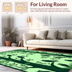 Forest Owls Patterned Green Palette Rug