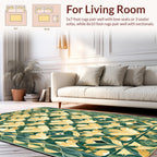 Art Nouveau Floral Motif Green Gold Rug