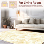 Soft Cream Floral Swirl Pattern Design Rug