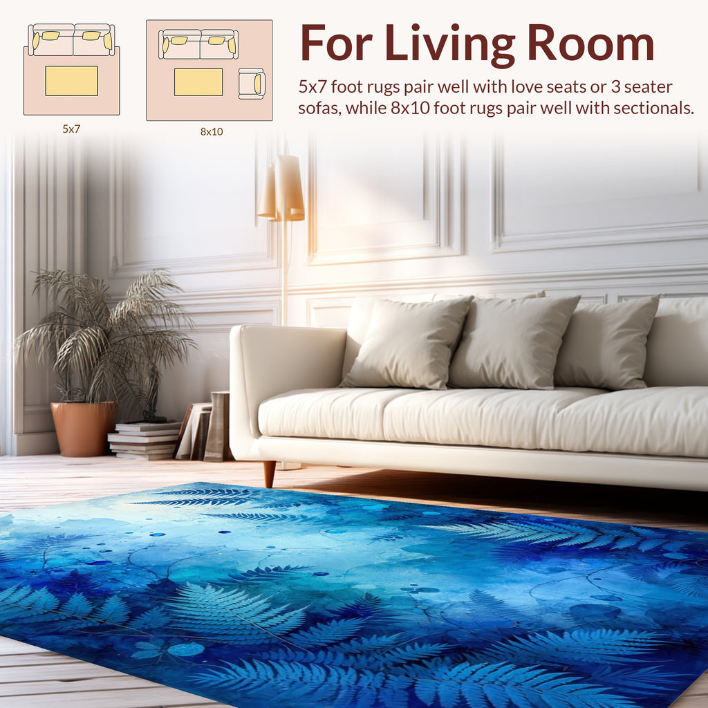 Deep Blue Fern Dreamscape Rug