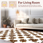 Brown Star Anise Floral Pattern Rug