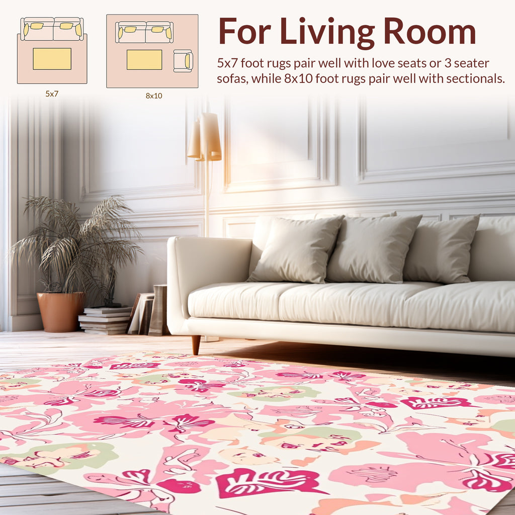 Abstract Feminine Floral Impressionist Rug