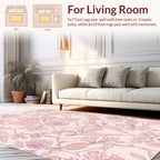 Delicate Blush Floral Art Nouveau Rug