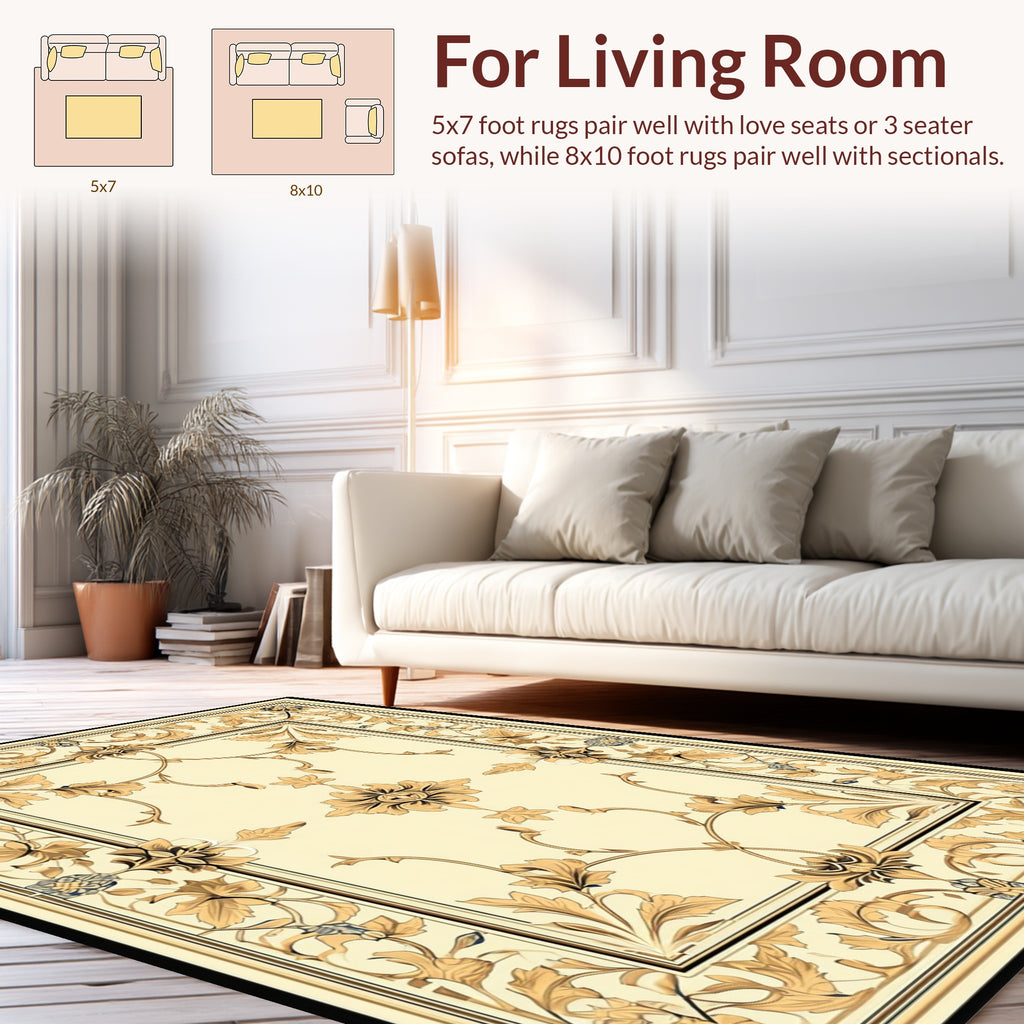 Ornate Floral Vine Inspired Rug