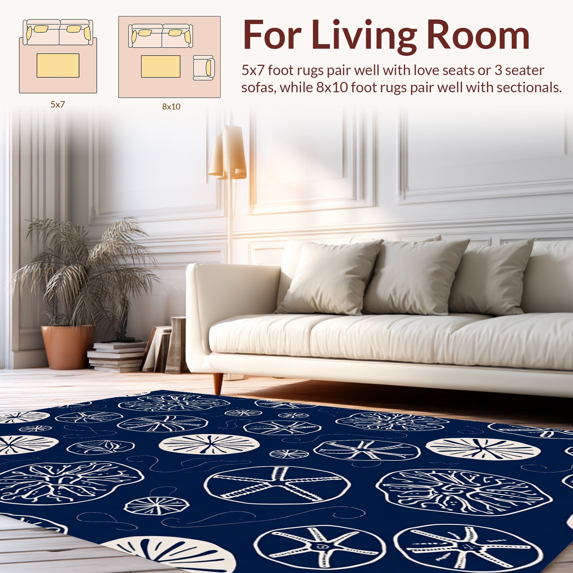 Marine Life Pattern Abstract Design Rug