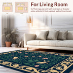 Birds and Floral Vines Pattern Rug