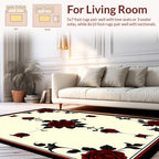 Gothic Red Rose Lace Pattern Rug