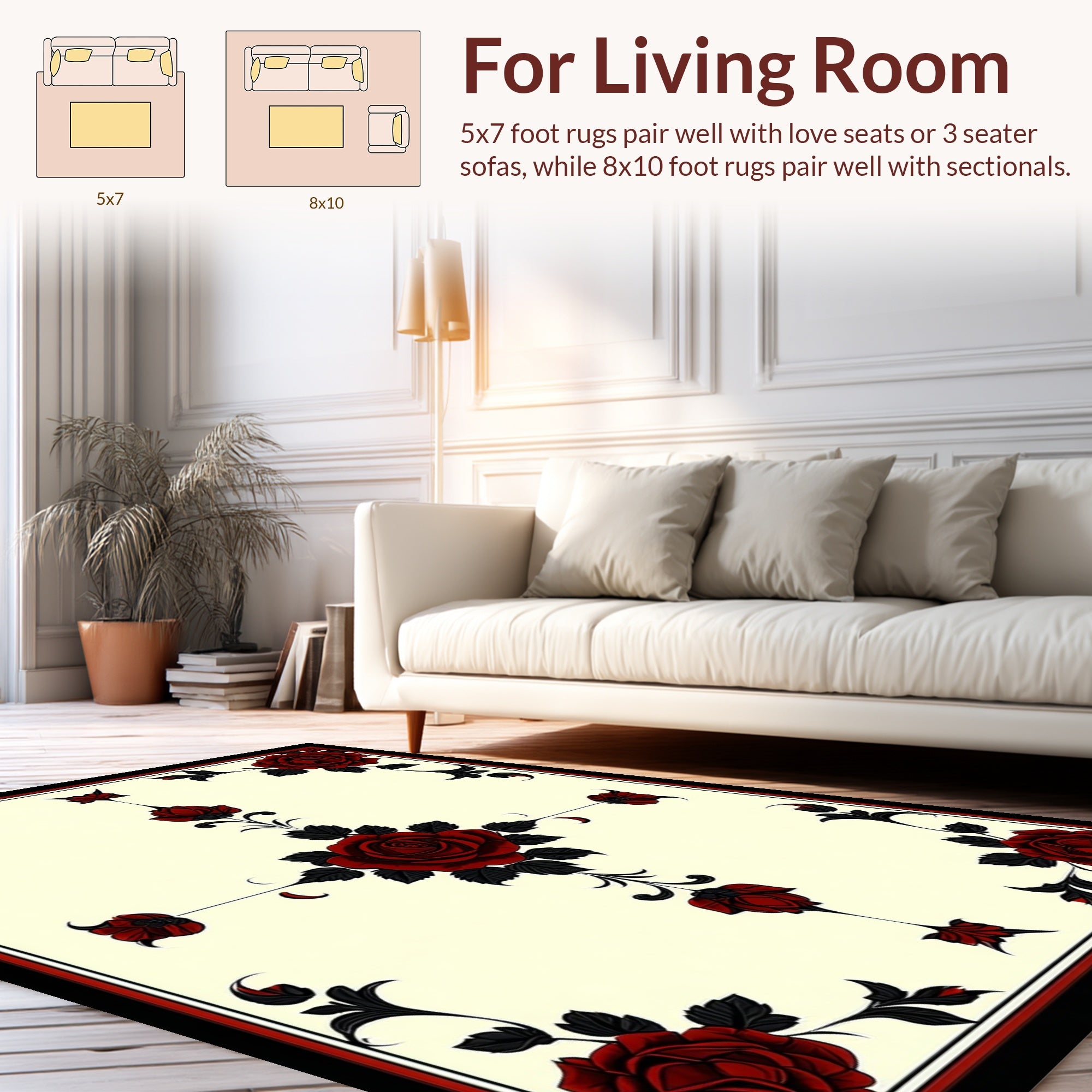Gothic Red Rose Lace Pattern Rug