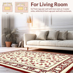Red Vine Floral Cream Border Rug