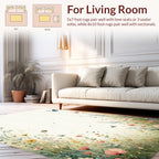 Watercolor Meadow with Butterflies and Bees Rug