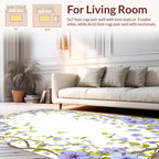 Delicate Lavender Floral Vine Pattern Rug