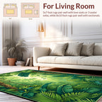 Lush Tropical Rainforest Leaf Pattern Rug