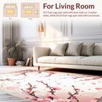 Pink Blossom Branches With Falling Petals Design Rug