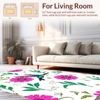 Vibrant Hummingbird Floral Garden Pattern Rug