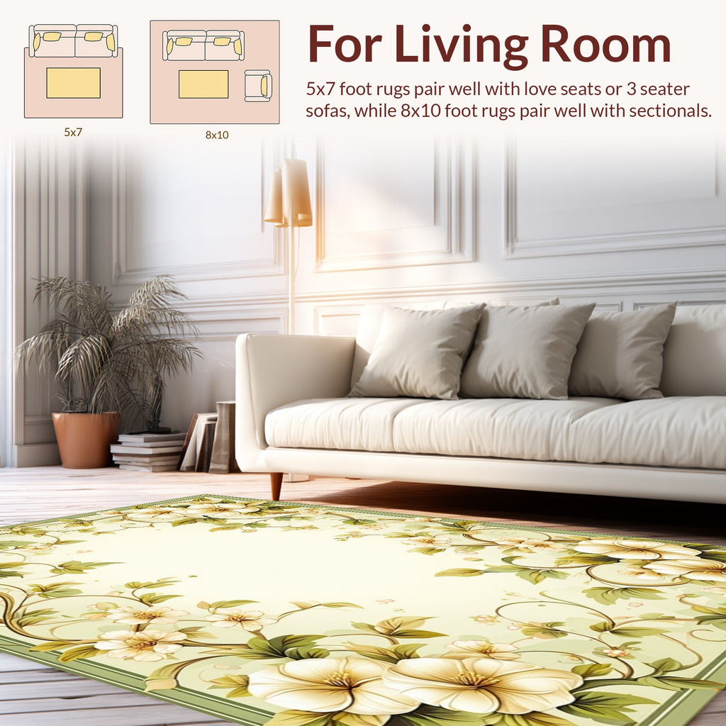 Vintage Floral Vine Scroll Wallpaper Rug