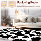 Playful Animal Silhouette Leaf Pattern Rug