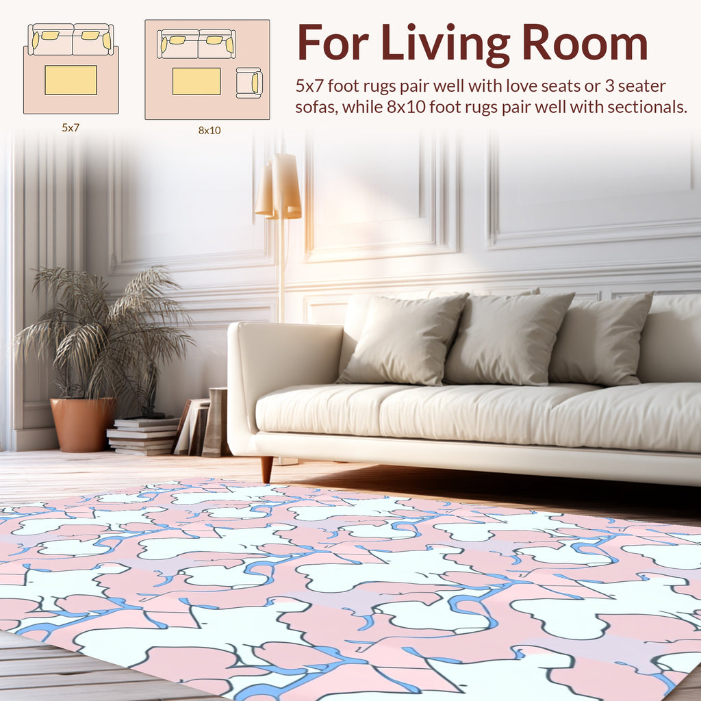 Soft Abstract Organic Shapes Pattern Rug