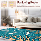 Ocean Bird Coral Abstract Pattern Rug
